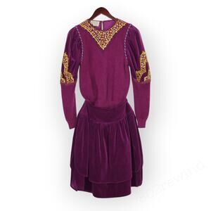 Vintage BettinaDiCapri Adrian'sOriginal Sweater Skirt Set Italy Cashmere Velvet